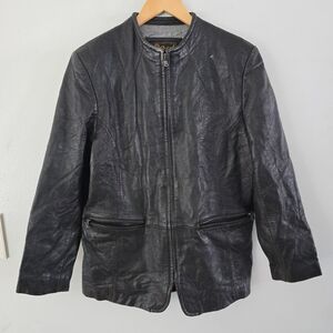 Reed Soft Leather Jacket Embossed Greektown Casino Women's Size L *read